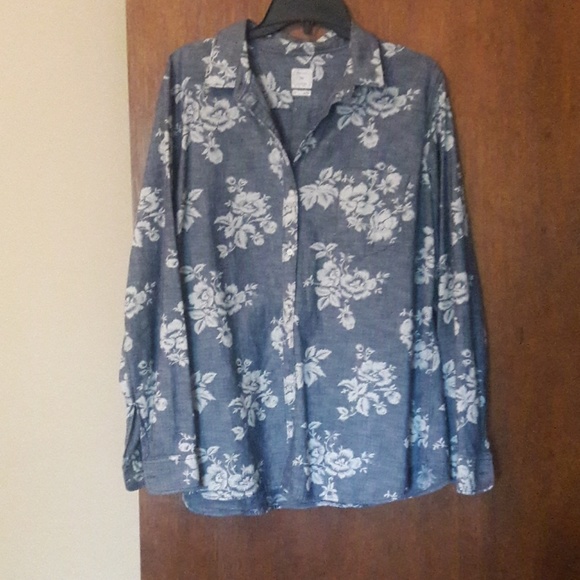 NEW GAP DENIM PRINT SHIRT - Picture 1 of 4